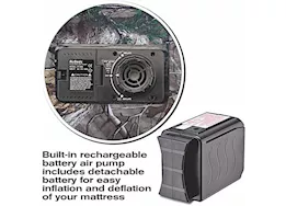 Airbedz Qn realtree camo fabric ult 16in w/built-in recharge btry air pump, prem fabric outdoor camp air mat