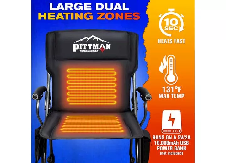 Pittman outdoors portable heated camping chair