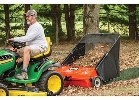 Agri-Fab Inc 42IN LAWN SWEEPER, SEMI-PNEUMATIC, WHEEL DIMS 11X2.5IN, ORANGE