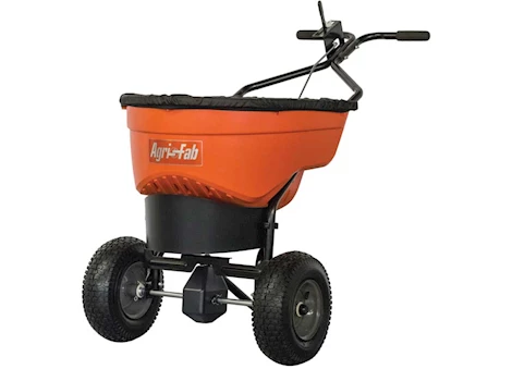 Agri-Fab Inc ICE MELT PUSH SPREADER, 130LB, STAINLESS STEEL, BLACK/ORANGE
