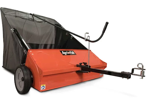 Agri-Fab Inc LAWN SWEEPER, 44IN, 25CU FT HOPPER CAPACITY, ORANGE/BLACK
