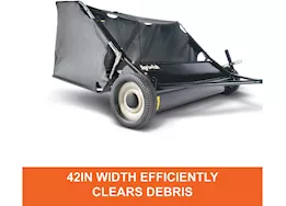 Agri-Fab Inc Tow lawn sweeper, 42in, semi-pneumatic wheels, black