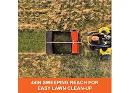 Agri-Fab Inc Lawn sweeper, 44in, 25cu ft hopper capacity, orange/black