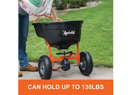 Agri-Fab Inc Push spreader, 130 lb, 10in wheels, orange/black