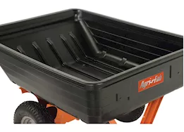 Agri-Fab Inc 10 poly utility cart, 16in x 4in pneumatic wheels, orange/black
