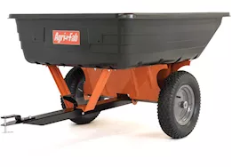 Agri-Fab Inc 10 poly utility cart, 16in x 4in pneumatic wheels, orange/black