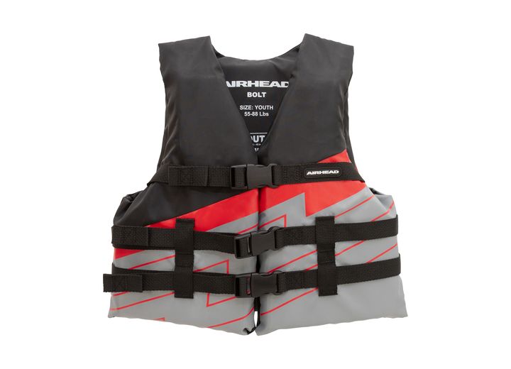 AIRHEAD BOLT YOUTH LIFE JACKET - GRAY/RED