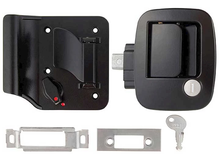 AP Products BAUER METAL TRAVEL TRAILER LOCK W/KEYS-BLACK