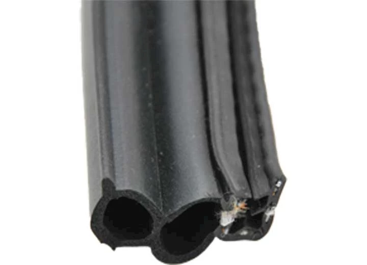 AP Products Double Bulb Seal With Slide On Clip - 1-1/2" x 3/4" x 28' - Black Main Image