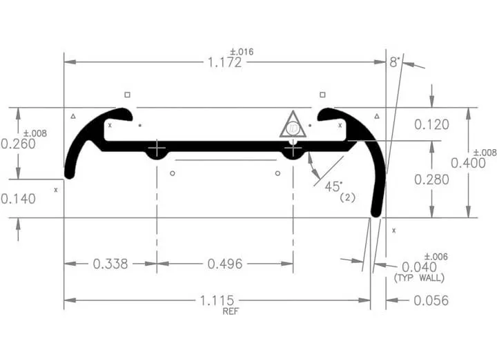 AP Products Short lip insert- black- 8 ft