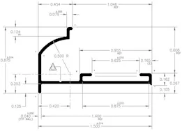 AP Products Insert gutter rail- black- 8 ft