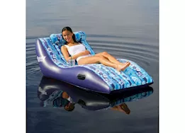 Aqua Pro Ultra cushioned comfort lounge w/ adjustable pillow  71in l x 38in w hawaiian wave print