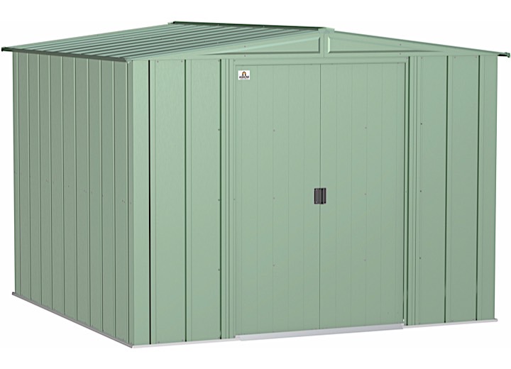 ARROW CLASSIC STEEL STORAGE SHED – 8 FT. X 8 FT. SAGE GREEN