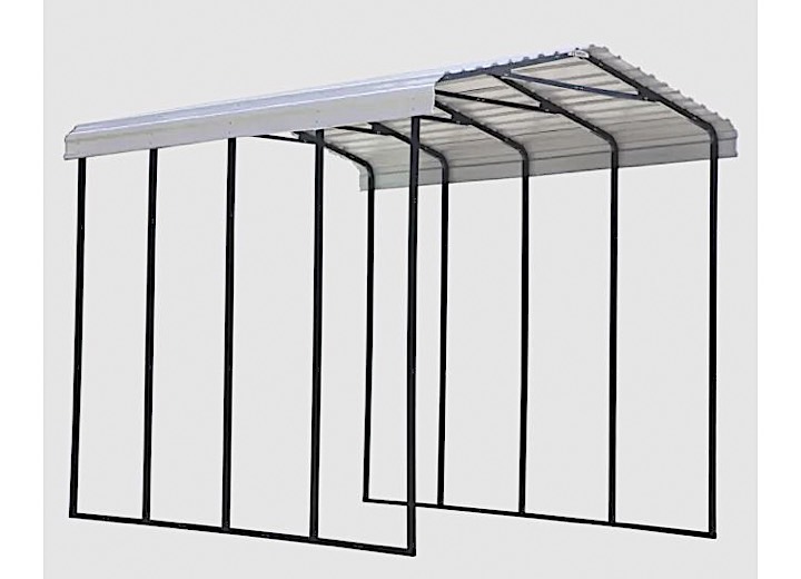 Arrow RV Steel Carport - 14 ft. x 20 ft. x 14 ft. - Eggshell/Black Main Image