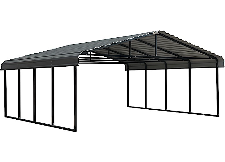 Arrow Steel Carport - 20 ft. x 20 ft. x 7 ft. - Charcoal/Black Main Image