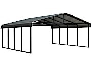 Arrow Steel Carport - 20 ft. x 20 ft. x 7 ft. - Charcoal/Black