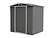 Arrow EZEE Shed Steel Storage Shed - 6 ft. x 5 ft. x 6 ft. Charcoal with Cream Trim