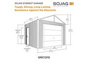 SOJAG Everest Wind & Snow Rated Steel Garage - 12 ft. x 10 ft. x 10 ft. Charcoal
