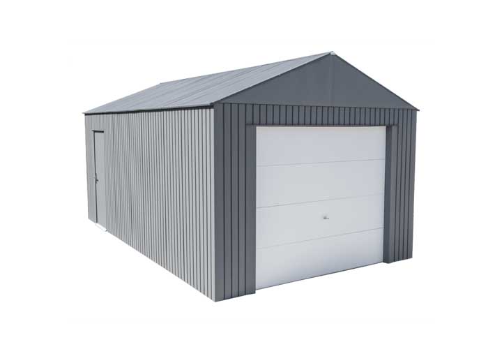 SOJAG EVEREST WIND & SNOW RATED STEEL GARAGE - 12 FT. X 20 FT. X 10 FT. CHARCOAL
