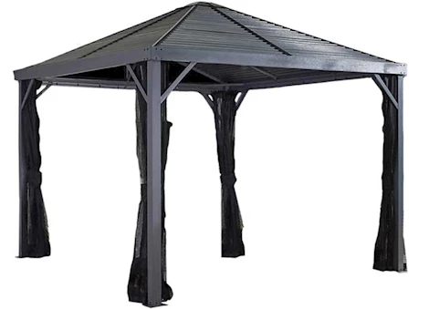 ShelterLogic SANIBEL HARDTOP GAZEBO; 8FT X 8FT; STEEL ROOF; LIGHT GRAY