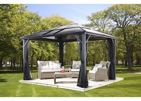 ShelterLogic MERIDIEN GAZEBO; 10FT X 14FT; GRAY; PC 8MM NYLON