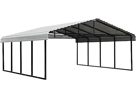 Arrow Steel Carport - 20 ft. x 20 ft. x 7 ft. - Eggshell/Black