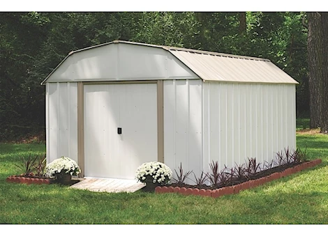 Arrow Lexington Steel Storage Shed - 10 ft x 14 ft. Eggshell/Taupe
