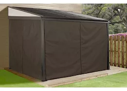 ShelterLogic Portland wall-mounted hardtop gazebo; 10ft x 12ft; steel roof; dark brown