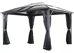 ShelterLogic Meridien gazebo; 10ft x 12ft; gray; pc 8mm nylon