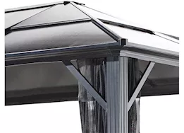 ShelterLogic Meridien gazebo; 10ft x 12ft; gray; pc 8mm nylon