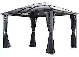 ShelterLogic Meridien gazebo; 10ft x 12ft; gray; pc 8mm nylon