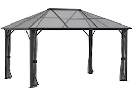 ShelterLogic Meridien gazebo; 10ft x 14ft; gray; pc 8mm nylon