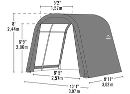 ShelterLogic Shed in a box; roundtop; 10 x 10 x 8ft; gray