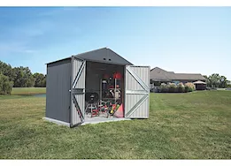 Arrow Elite Steel Storage Shed - 8 ft. x 6 ft. x 8 ft. Anthracite