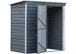 Arrow Shed-in-a-Box Steel Storage Shed - 6 ft. x 4 ft. x 6.5 ft. Charcoal with Cream