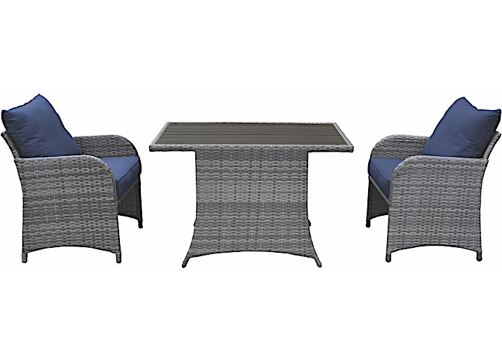 Allspace 3-Piece Balcony Bistro Set with Storage Cover – Navy Main Image