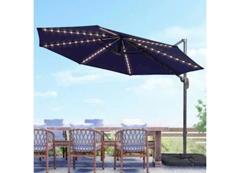 Allspace 10FT SOLAR-POWERED LED LIGHTS CANTILEVER PATIO UMBRELLA, TAUPE