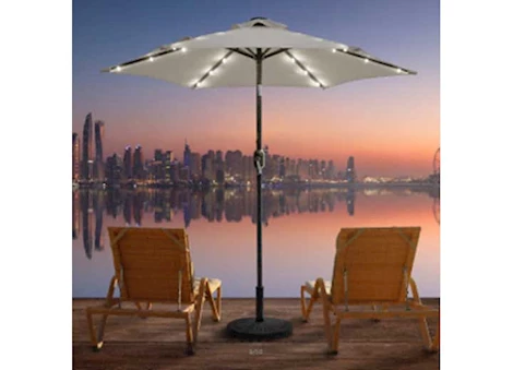 Allspace 7.5FT SOLAR-POWERED LED LIGHTS PATIO UMBRELLA, BEIGE