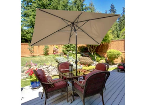 Allspace 10ft by 6.5ft patio umbrella, red Main Image