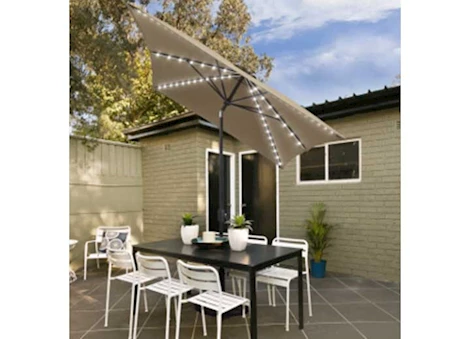 Allspace 10FT BY 7FT SOLAR-POWERED LED TUBE LIGHTS PATIO UMBRELLA, LAKE BLUE