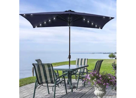 Allspace 10FT BY 6.5FT SOLAR-POWERED LED TUBE LIGHTS PATIO UMBRELLA, SAND