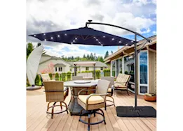 Allspace 10ft solar-powered led lights cantilever patio umbrella, navy blue
