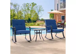 Allspace 3 piece outdoor rocking chair bistro set, pacific blue