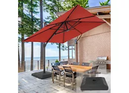 Allspace 10ft by 10ft square cantilever patio umbrella, red