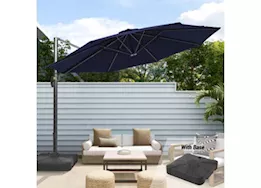 Allspace 11ft patio cantilever umbrella w/base, dark navy blue