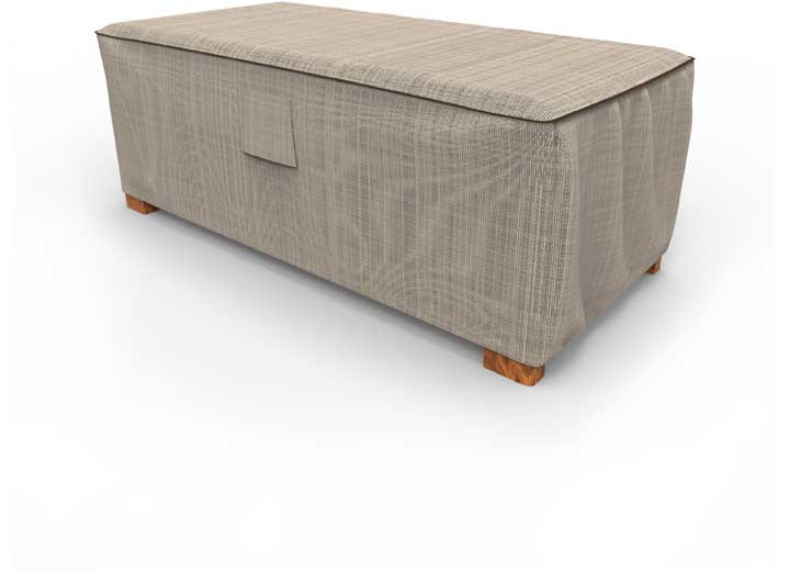 Budge Industries English Garden Slim Patio Ottoman Cover, Medium - Tan Tweed