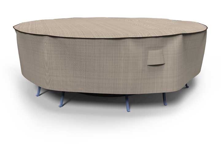 Budge Industries English Garden Round Patio Table & Chairs Combo Cover, Extra Large - Tan Tweed