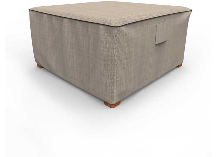 Budge Industries English Garden Square Patio Table / Ottoman Cover, Large - Tan Tweed