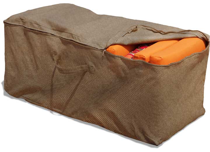 Budge Industries English Garden Cushion Storage Bag – Tan Tweed, 47"L x 18"W x 19"H