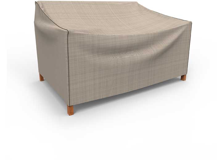 Budge Industries English Garden Patio Loveseat Cover, Small - Tan Tweed